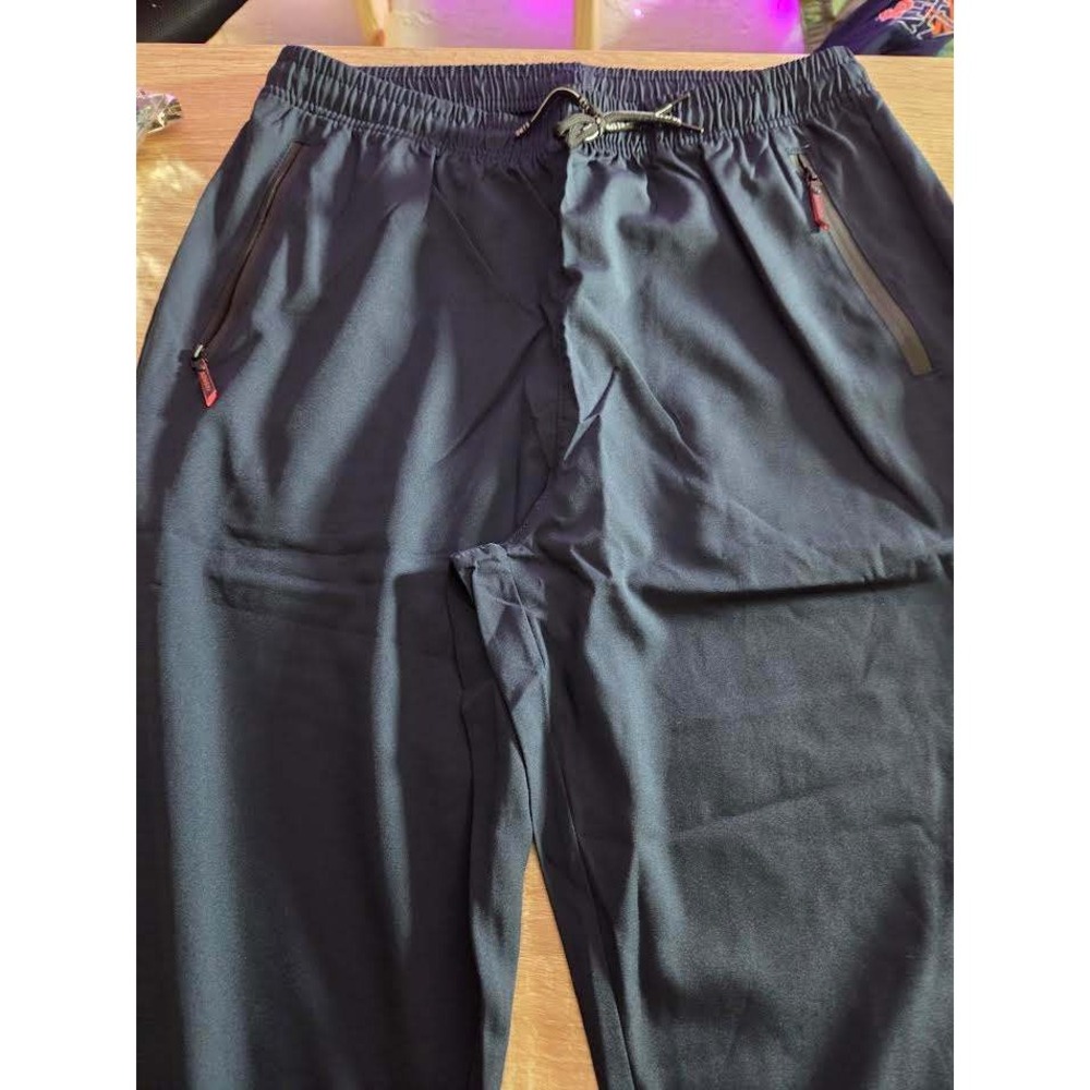 Unbranded Mens Athletic Jogger Pants Navy Blue Zipper Pockets Size M